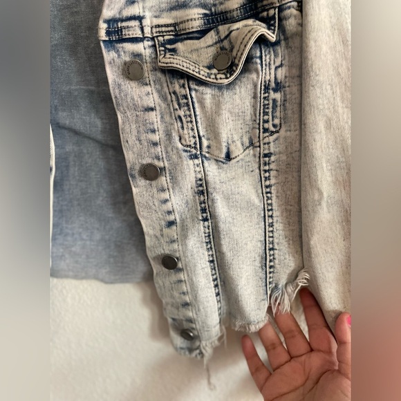 Black Label Women’s Denim distressed washed Jacket size M - Picture 3 of 9